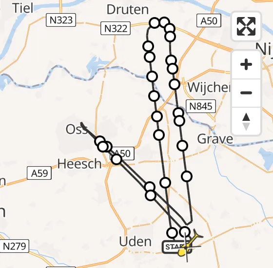 Vlucht Traumahelikopter PH-DOC van Vliegbasis Volkel naar Vliegbasis Volkel op dinsdag 24 september 2024 10:12