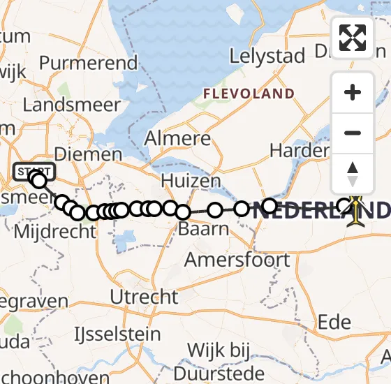 Vlucht Politiehelikopter PH-PXX van Schiphol naar Ermelo op dinsdag 24 september 2024 10:20