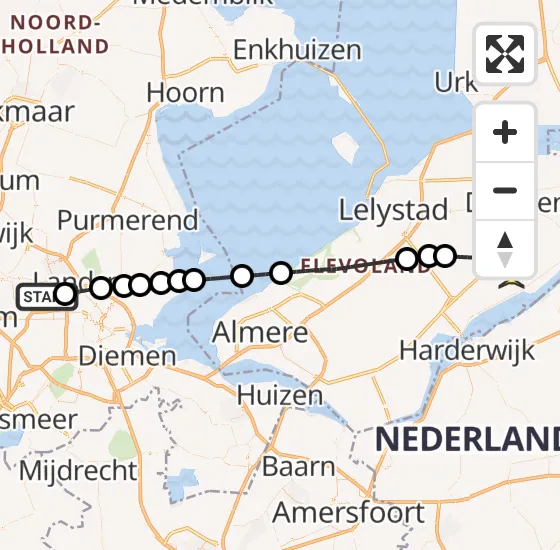 Vlucht Traumahelikopter PH-LLN van Amsterdam Heliport naar Biddinghuizen op dinsdag 24 september 2024 11:09