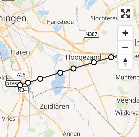 Vlucht Traumahelikopter PH-TTR van Groningen Airport Eelde naar Zuidbroek op dinsdag 24 september 2024 11:23