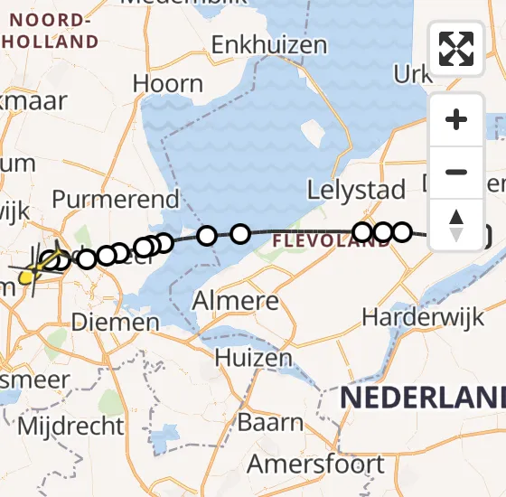 Vlucht Traumahelikopter PH-LLN van Biddinghuizen naar Amsterdam Heliport op dinsdag 24 september 2024 11:41