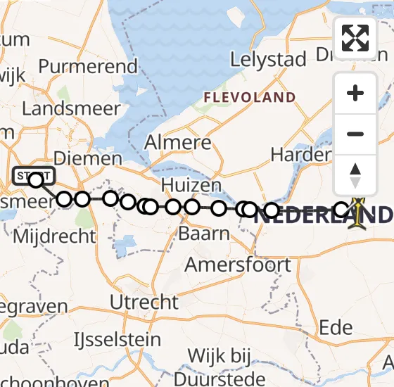 Vlucht Politiehelikopter PH-PXX van Schiphol naar Ermelo op dinsdag 24 september 2024 13:02