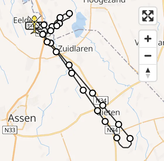Vlucht Traumahelikopter PH-TTR van Groningen Airport Eelde naar Groningen Airport Eelde op dinsdag 24 september 2024 14:27