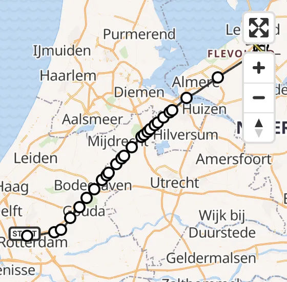 Vlucht Traumahelikopter PH-MAA van Rotterdam The Hague Airport naar Lelystad Airport op dinsdag 24 september 2024 15:17