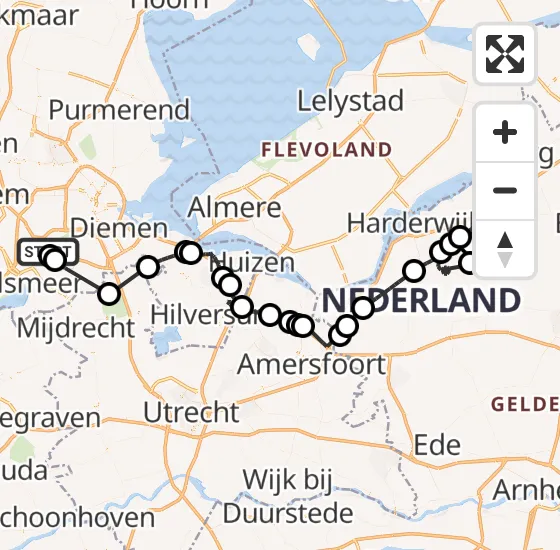 Vlucht Politiehelikopter PH-PXX van Schiphol naar Vierhouten op dinsdag 24 september 2024 15:56