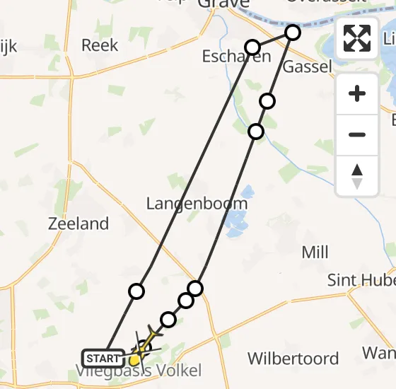 Vlucht Traumahelikopter PH-DOC van Vliegbasis Volkel naar Vliegbasis Volkel op dinsdag 24 september 2024 15:57