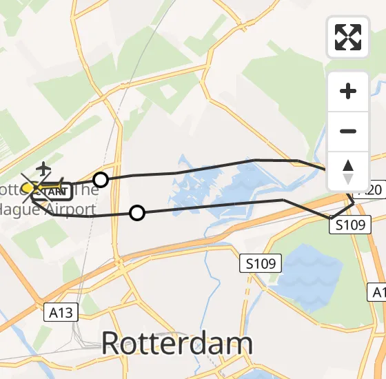 Vlucht Traumahelikopter PH-HVB van Rotterdam The Hague Airport naar Rotterdam The Hague Airport op dinsdag 24 september 2024 16:38