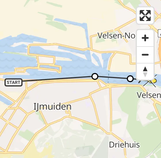 Vlucht Politiehelikopter PH-PXE van IJmuiden Heliport naar Velsen-Zuid op dinsdag 24 september 2024 17:08