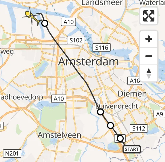 Vlucht Traumahelikopter PH-LLN van Academisch Medisch Centrum (AMC) naar Amsterdam Heliport op dinsdag 24 september 2024 17:32