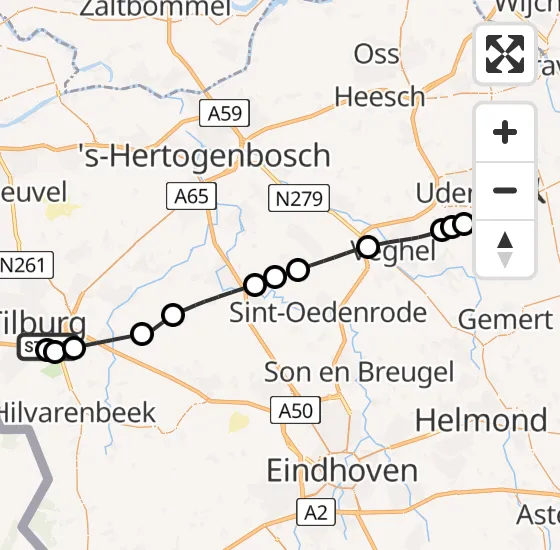 Vlucht Traumahelikopter PH-DOC van Tilburg naar Vliegbasis Volkel op dinsdag 24 september 2024 18:31