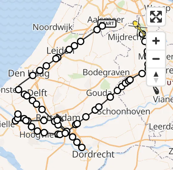 Vlucht Politiehelikopter PH-PXE van Aalsmeer naar Vinkeveen op dinsdag 24 september 2024 18:59