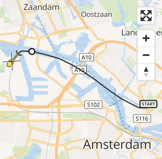 Vlucht Traumahelikopter PH-LLN van Amsterdam naar Amsterdam Heliport op dinsdag 24 september 2024 19:47