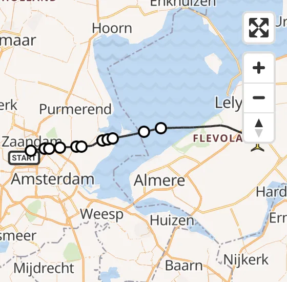 Vlucht Traumahelikopter PH-MAA van Amsterdam Heliport naar Lelystad Airport op dinsdag 24 september 2024 21:37