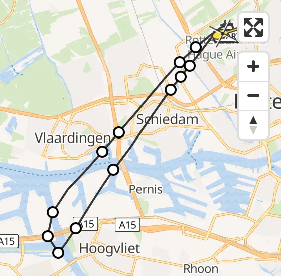 Vlucht Traumahelikopter PH-HVB van Rotterdam The Hague Airport naar Rotterdam The Hague Airport op woensdag 25 september 2024 6:28