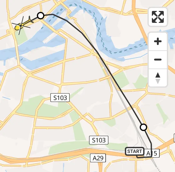 Vlucht Traumahelikopter PH-HVB van Barendrecht naar Erasmus MC op woensdag 25 september 2024 9:30