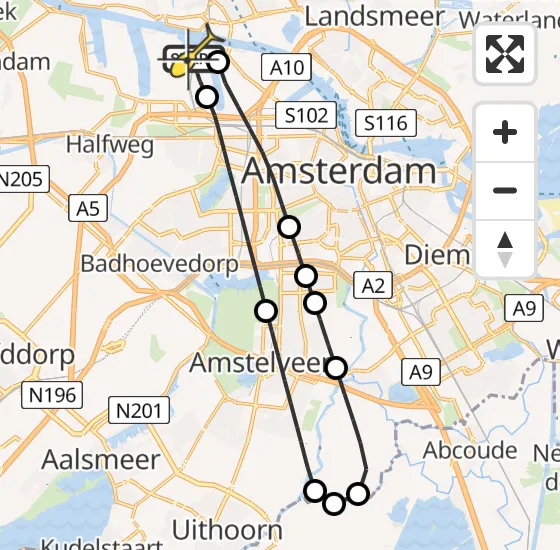 Vlucht Traumahelikopter PH-LLN van Amsterdam Heliport naar Amsterdam Heliport op woensdag 25 september 2024 11:33