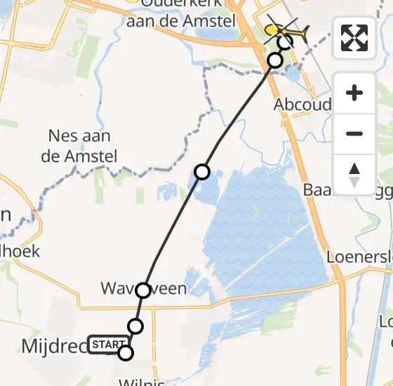 Vlucht Traumahelikopter PH-LLN van Mijdrecht naar Academisch Medisch Centrum (AMC) op woensdag 25 september 2024 12:22