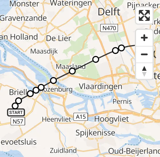 Vlucht Traumahelikopter PH-HVB van Hellevoetsluis naar Rotterdam The Hague Airport op woensdag 25 september 2024 14:19