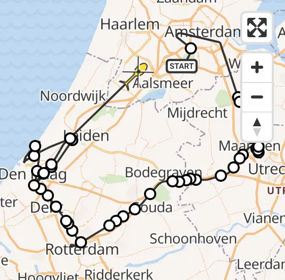 Vlucht Politiehelikopter PH-PXA van Amstelveen naar Nieuw-Vennep op woensdag 25 september 2024 15:57