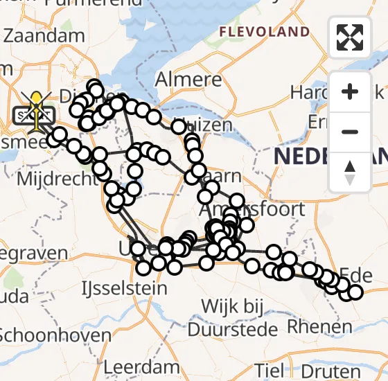 Vlucht Politiehelikopter PH-PXX van Schiphol naar Schiphol op woensdag 25 september 2024 16:06