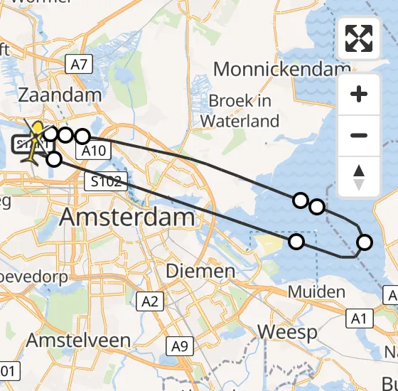 Vlucht Traumahelikopter PH-LLN van Amsterdam Heliport naar Amsterdam Heliport op woensdag 25 september 2024 16:27