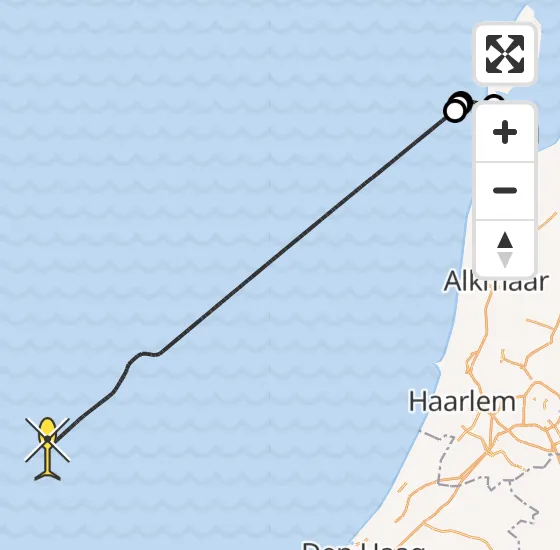 Vlucht Kustwachthelikopter PH-SAR van Vliegveld De Kooy naar  op woensdag 25 september 2024 19:01