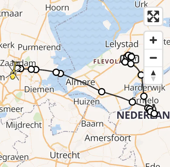 Vlucht Traumahelikopter PH-MAA van Lelystad Airport naar Amsterdam Heliport op woensdag 25 september 2024 20:08