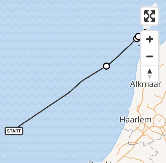 Vlucht Kustwachthelikopter PH-SAR van  naar Vliegveld De Kooy op woensdag 25 september 2024 21:01