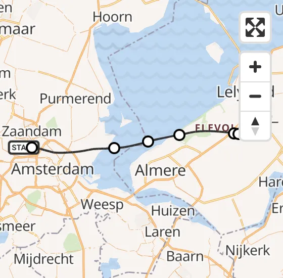 Vlucht Traumahelikopter PH-MAA van Amsterdam Heliport naar Lelystad Airport op woensdag 25 september 2024 21:10