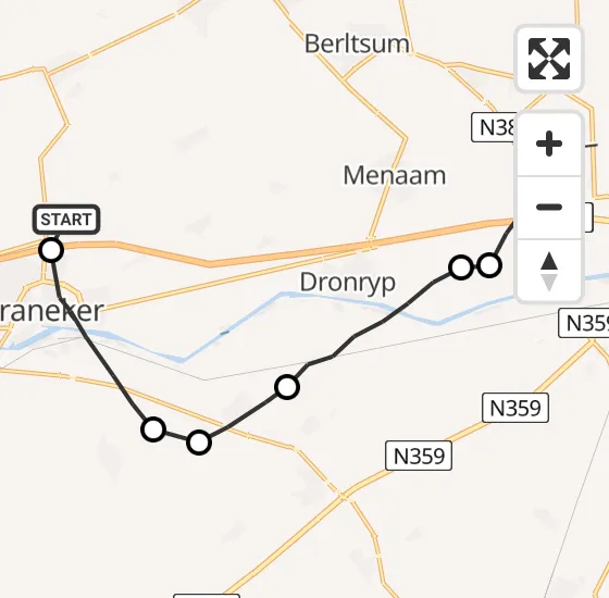 Vlucht Ambulancehelikopter PH-OOP van Dongjum naar Marsum op donderdag 26 september 2024 5:35