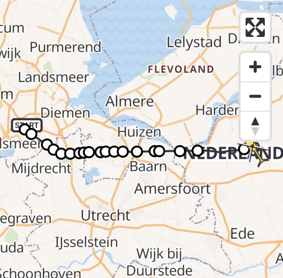 Vlucht Politiehelikopter PH-PXX van Schiphol naar Ermelo op donderdag 26 september 2024 8:34