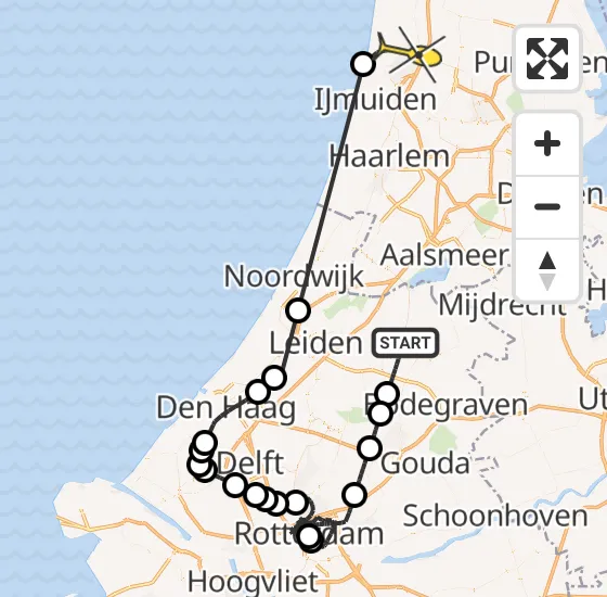 Vlucht Politiehelikopter PH-PXA van Alphen aan den Rijn naar Heemskerk op donderdag 26 september 2024 9:32