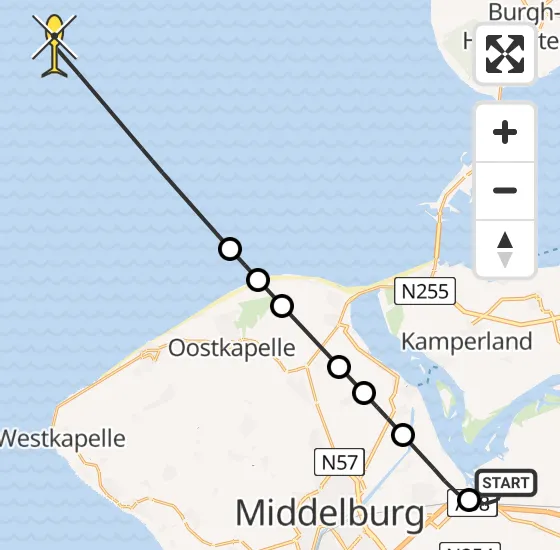 Vlucht Kustwachthelikopter PH-NCG van Vliegveld Midden-Zeeland naar  op donderdag 26 september 2024 9:45