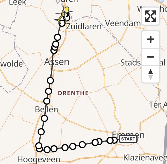 Vlucht Traumahelikopter PH-TTR van Emmen naar Groningen Airport Eelde op donderdag 26 september 2024 10:34