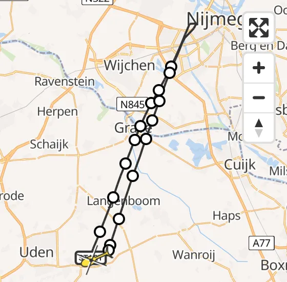 Vlucht Traumahelikopter PH-DOC van Vliegbasis Volkel naar Vliegbasis Volkel op donderdag 26 september 2024 11:54