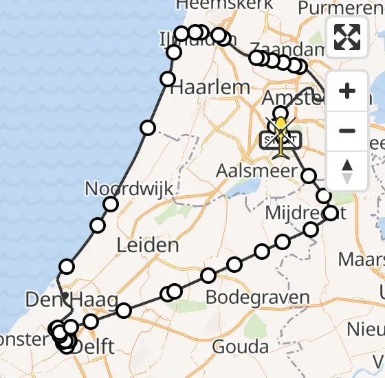 Vlucht Politiehelikopter PH-PXX van Schiphol naar Schiphol op donderdag 26 september 2024 16:18