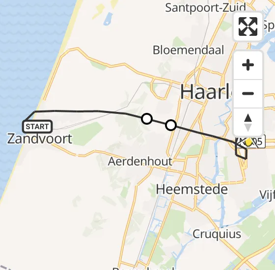 Vlucht Traumahelikopter PH-LLN van Zandvoort naar Haarlem op donderdag 26 september 2024 18:14