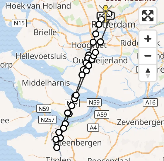 Vlucht Traumahelikopter PH-HVB van Rotterdam The Hague Airport naar Rotterdam The Hague Airport op donderdag 26 september 2024 18:44