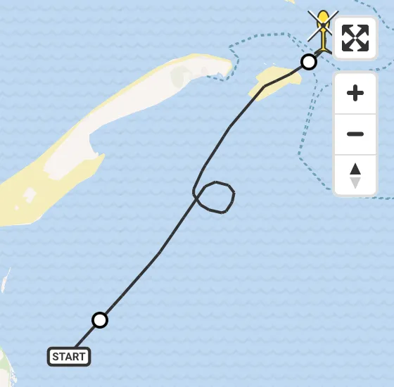 Vlucht Kustwachthelikopter PH-SAR van De Cocksdorp naar West-Terschelling op donderdag 26 september 2024 19:10