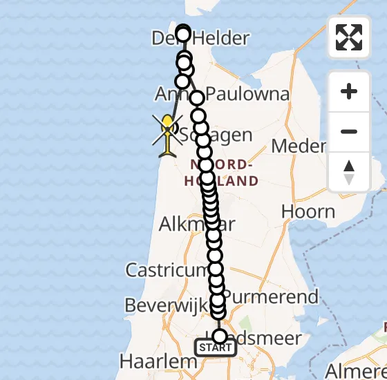 Vlucht Traumahelikopter PH-LLN van Amsterdam Heliport naar Petten op vrijdag 27 september 2024 8:33