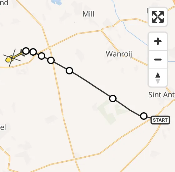 Vlucht Traumahelikopter PH-DOC van Oploo naar Vliegbasis Volkel op vrijdag 27 september 2024 8:53