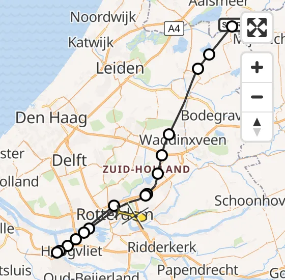 Vlucht Politiehelikopter PH-PXB van De Kwakel naar Rotterdam op vrijdag 27 september 2024 9:21