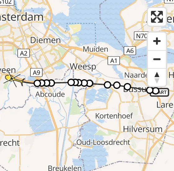 Vlucht Politiehelikopter PH-PXB van Blaricum naar Ouderkerk aan de Amstel op vrijdag 27 september 2024 10:21