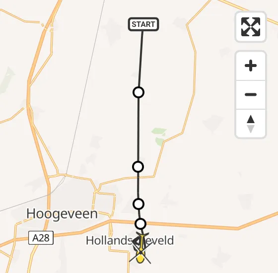 Vlucht Traumahelikopter PH-TTR van Wijster naar Hollandscheveld op vrijdag 27 september 2024 10:38