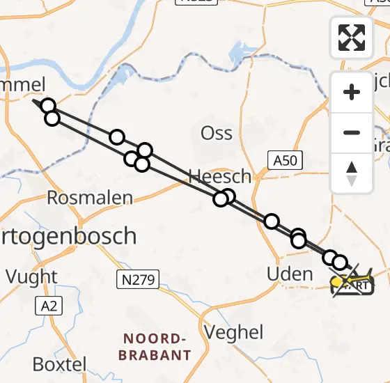 Vlucht Traumahelikopter PH-DOC van Vliegbasis Volkel naar Vliegbasis Volkel op vrijdag 27 september 2024 13:53