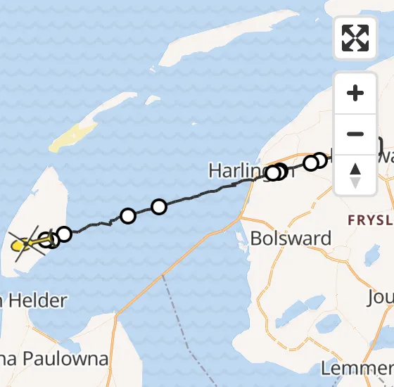 Vlucht Ambulancehelikopter PH-OOP van Marsum naar Den Burg op vrijdag 27 september 2024 18:59