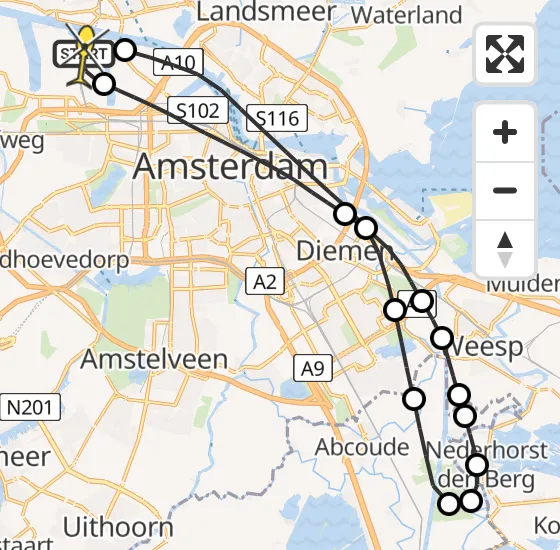 Vlucht Traumahelikopter PH-LLN van Amsterdam Heliport naar Amsterdam Heliport op vrijdag 27 september 2024 19:49