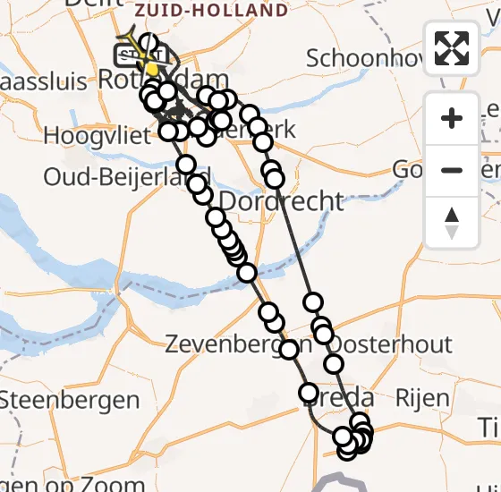 Vlucht Politiehelikopter PH-PXD van Rotterdam The Hague Airport naar Rotterdam The Hague Airport op vrijdag 27 september 2024 20:40