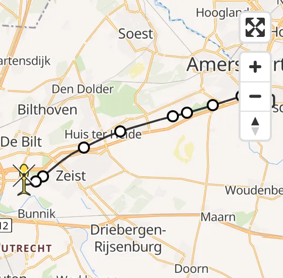 Vlucht Traumahelikopter PH-LLN van Leusden naar Universitair Medisch Centrum Utrecht op vrijdag 27 september 2024 22:58