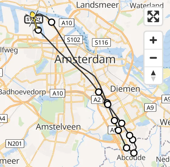 Vlucht Traumahelikopter PH-LLN van Amsterdam Heliport naar Amsterdam Heliport op zaterdag 28 september 2024 9:00